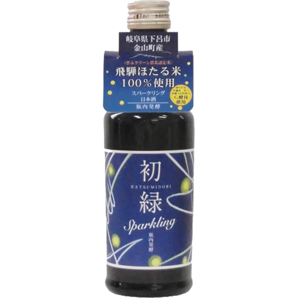 奥飛騨 初綠 純米氣泡生酒 酒瓶正面商品圖