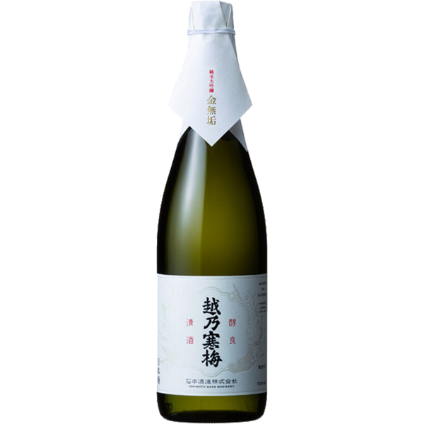 越乃寒梅 純米大吟釀 金無垢 酒瓶正面商品圖