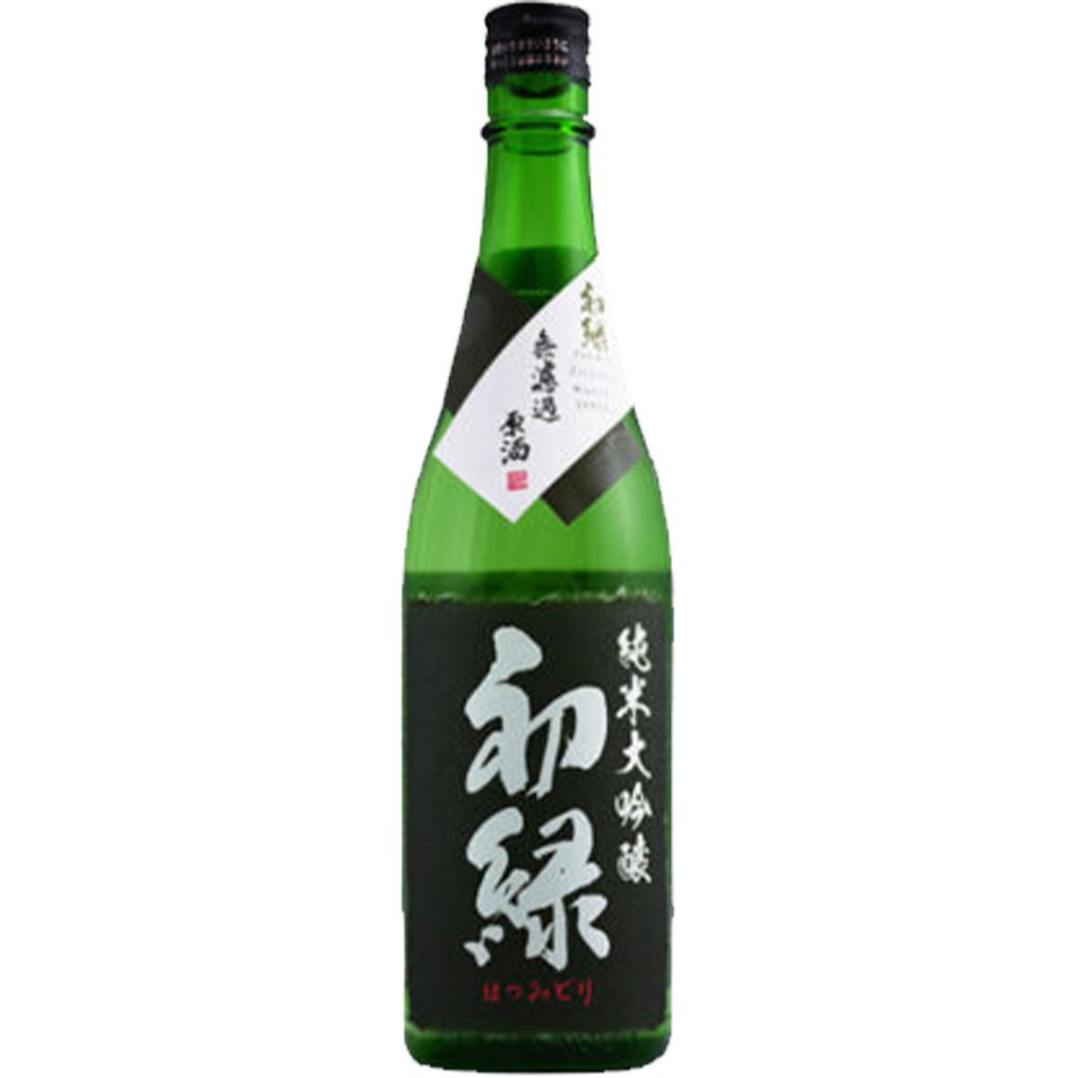 奥飛騨 初綠 純米大吟釀 無濾過原酒 酒瓶正面商品圖