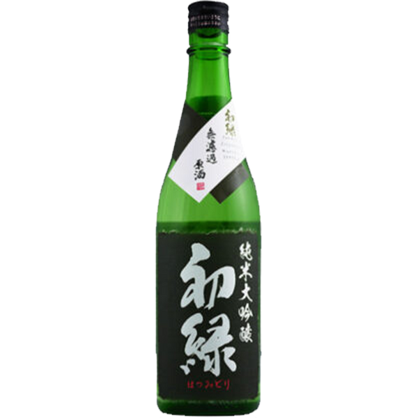 奥飛騨 初綠 純米大吟釀 無濾過原酒 酒瓶正面商品圖