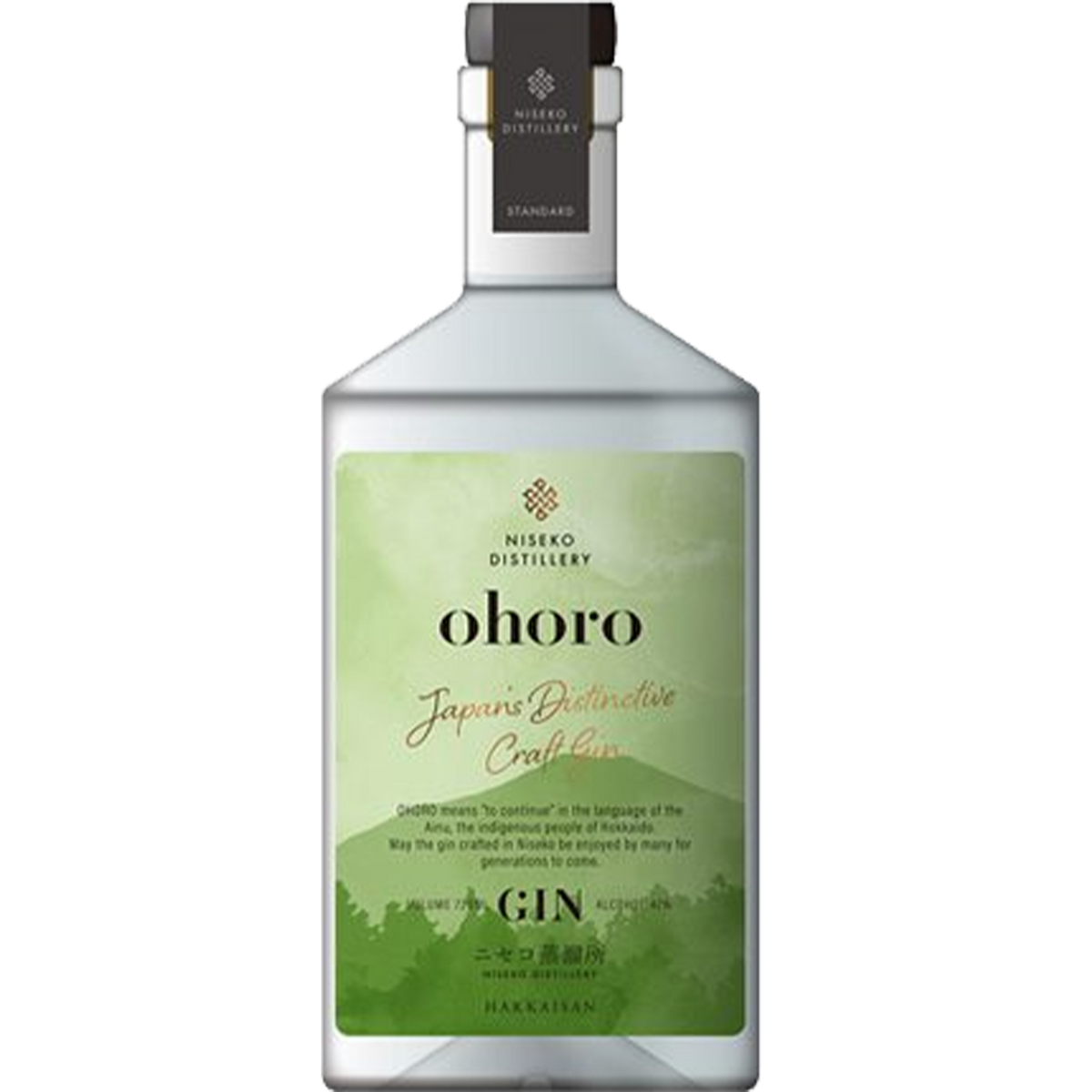ohoro Craft GIN Standard 酒瓶正面商品圖
